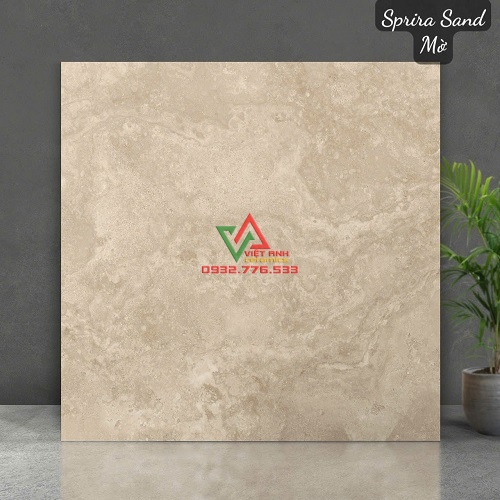 Gạch 80x80 Be Cát Vân Đá Travertine Loang Mờ