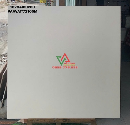 Gạch 80x80 Trắng Kem Trơn Mờ Việt Nam
