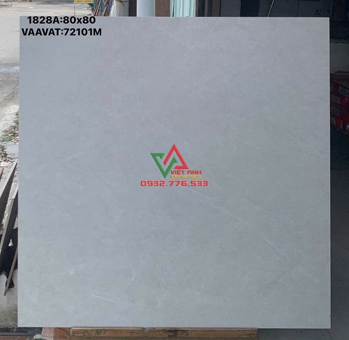 Gạch 80x80 Trắng Xám Vân Đá Nhẹ Mờ Việt Nam