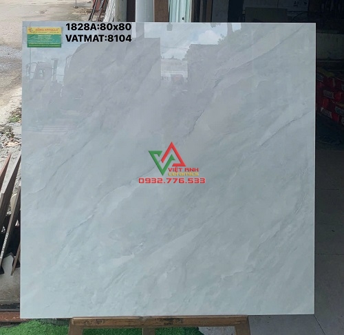 Gạch 80x80 Trắng Xám Vân Mây Bóng Kiếng