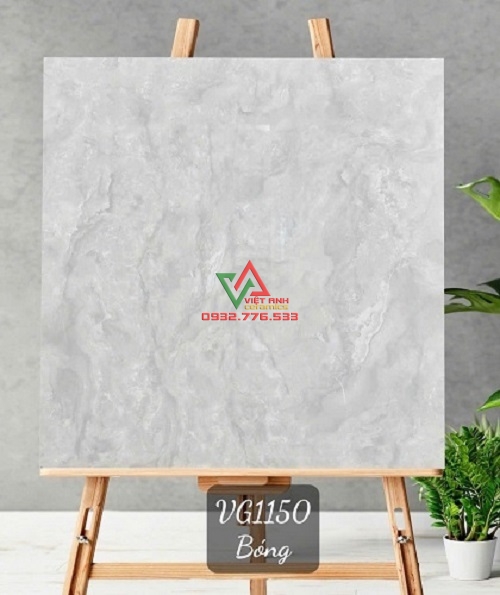 Gạch Ấn 80x80 Xám Trắng Vân Đá Onyx Loang Mây Bóng