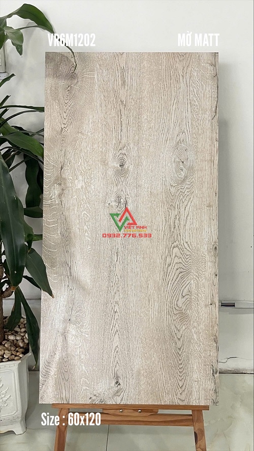 Gạch 60x120 Trắng Kem Vân Gỗ Nhẹ Bề Mặt Mờ Matt