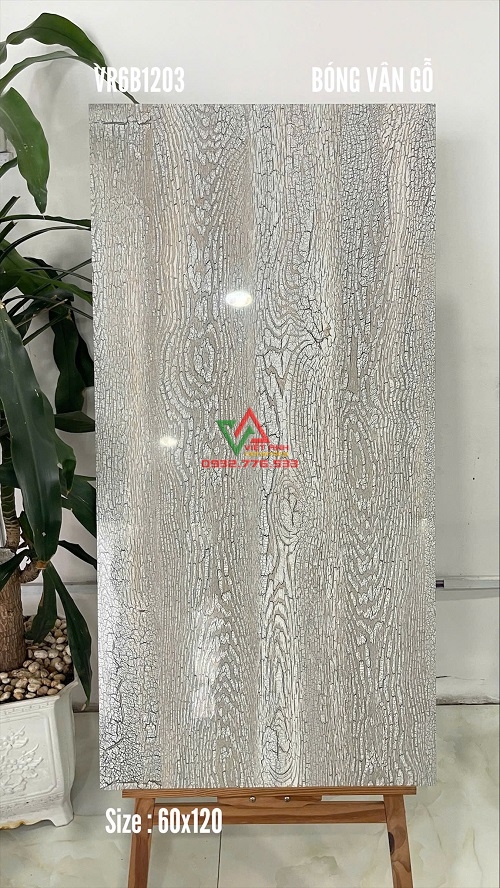 Gạch 60x120 Trắng Xám Vân Gỗ Sọc Bề Mặt Bóng
