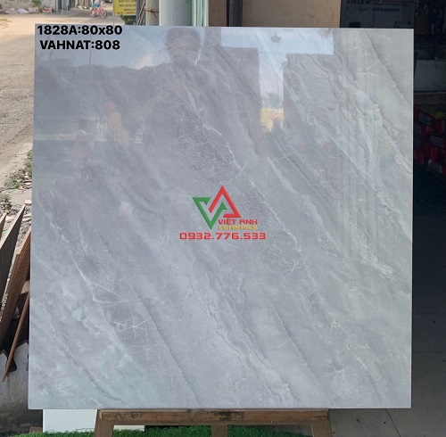 Gạch 80x80 Ghi Sáng Vân Đá Marble Bóng Kiếng Việt Nam