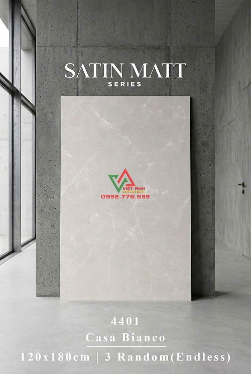 Gạch Ấn Độ 120x180 Vân Đá Xám Nhạt Satin 4401 Casa Bianco