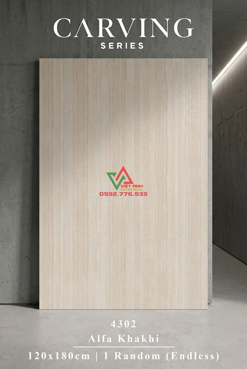 Gạch Ấn Độ 120x180 Vân Gỗ Sọc Carving 4302 Alfa Khakhi