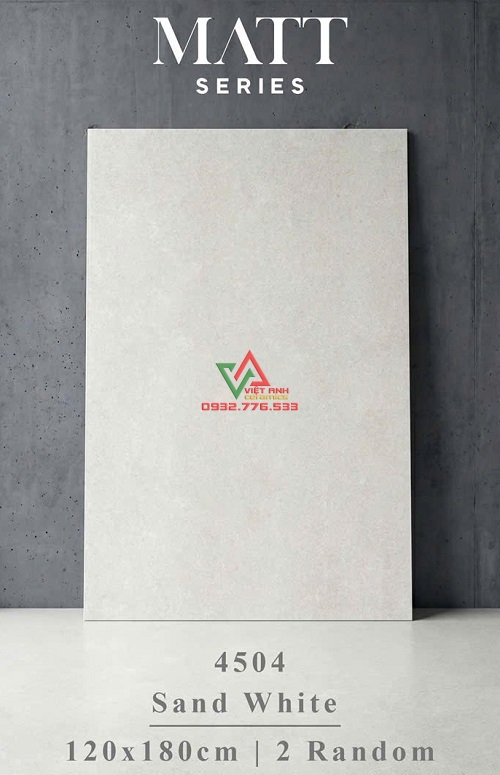 Gạch Khổ Lớn Trắng Cát Mờ Nhám 120x180 Ấn Độ - 4504