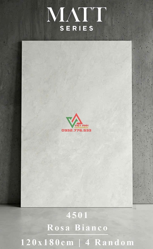 Gạch Men Mờ Trắng Xám Vân Đá 120x180 Ấn Độ - 4501
