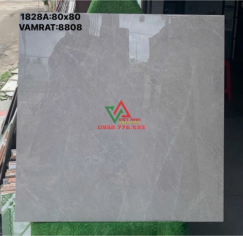 Gạch 80x80 màu ghi viglacera đá bóng kiếng cao cấp