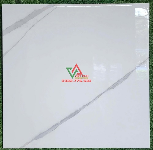 Gạch đá khổ lớn 120x120 hàng Ấn màu trắng vân mây nhẹ sẵn tại kho