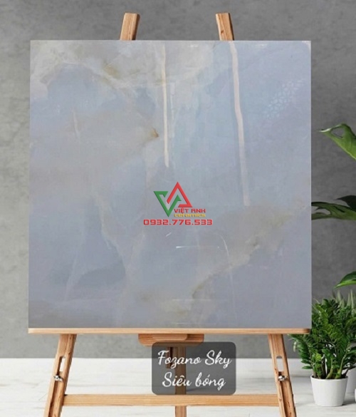Gạch 80x80 Xanh Da Trời Vân Đá Onyx Siêu Bóng Ấn Độ