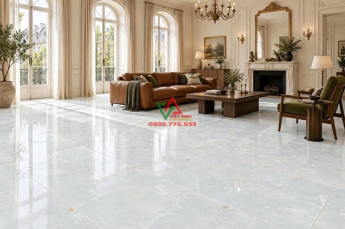 Gạch 80x160 Onyx loang mây 81618 lát nền phòng khách vintage