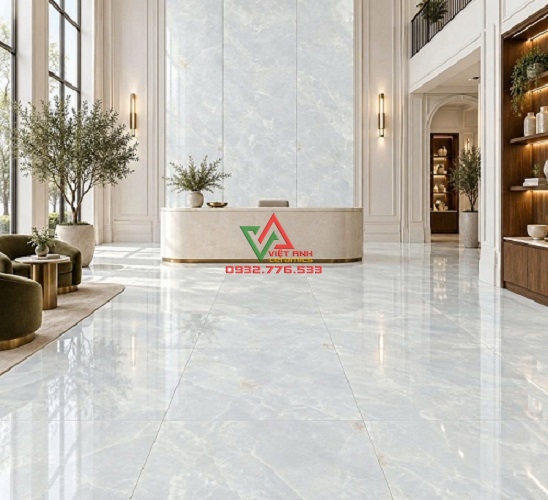 Gạch 80x160 Onyx loang mây 81618 ốp vách và lát nền sảnh