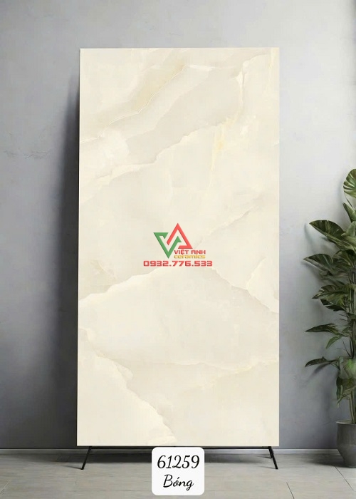 Gạch Khổ Lớn 60x120 Kem Vàng Vân Đá Ngọc Onyx Bóng Kiếng Ấn Độ