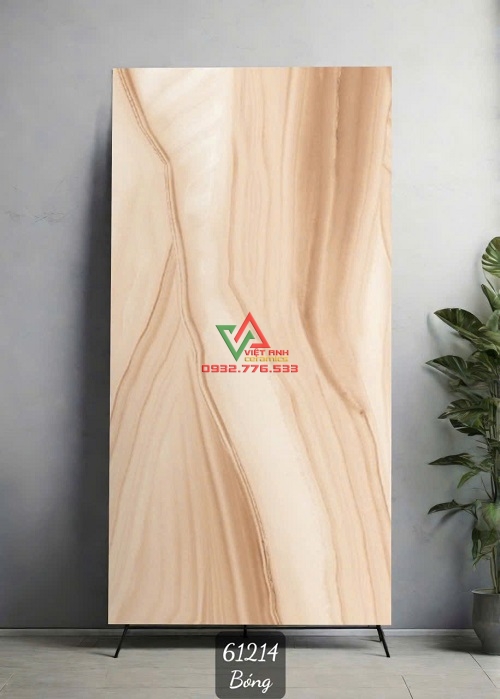 Gạch Khổ Lớn 60x120 Kem Vàng Vân Đá Sóng Lụa Bóng Kiếng Ấn Độ
