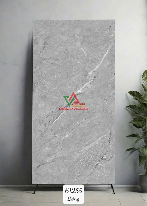 Gạch Khổ Lớn 60x120 Xám Ghi Vân Đá Trắng Đen Bóng Kiếng Ấn Độ