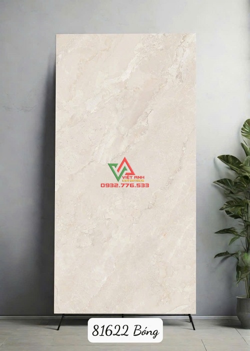 Gạch Khổ Lớn 80x160 Kem Be Vân Đá Trắng Bóng Kiếng Ấn Độ