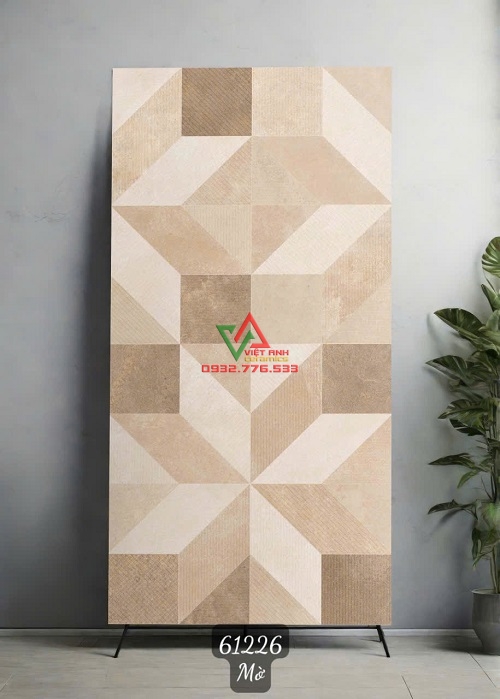 Gạch Khổ Lớn 80x160 Trang Trí Nâu Nhạt Họa Tiết Hình Khối 3D Mờ Ấn Độ
