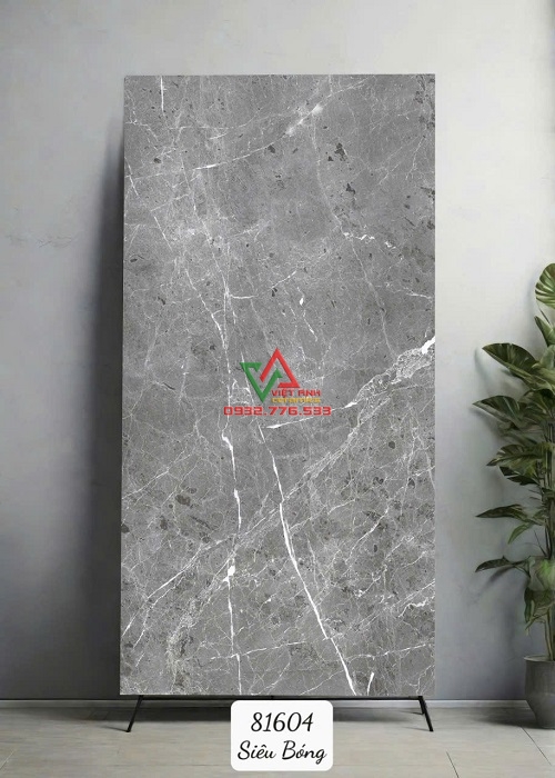 Gạch Khổ Lớn 80x160 Xám Ghi Vân Đá Trắng Siêu Bóng Ấn Độ