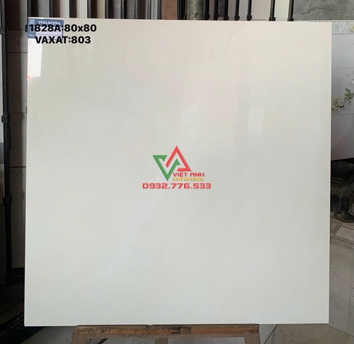 Gạch Lát Nền 80x80 Trắng Kem Trơn Bóng Kiếng Việt Nam