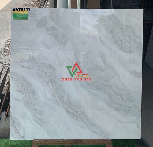 Gạch Lát Nền 80x80 Trắng Xám Vân Mây Bóng Kiếng Việt Nam