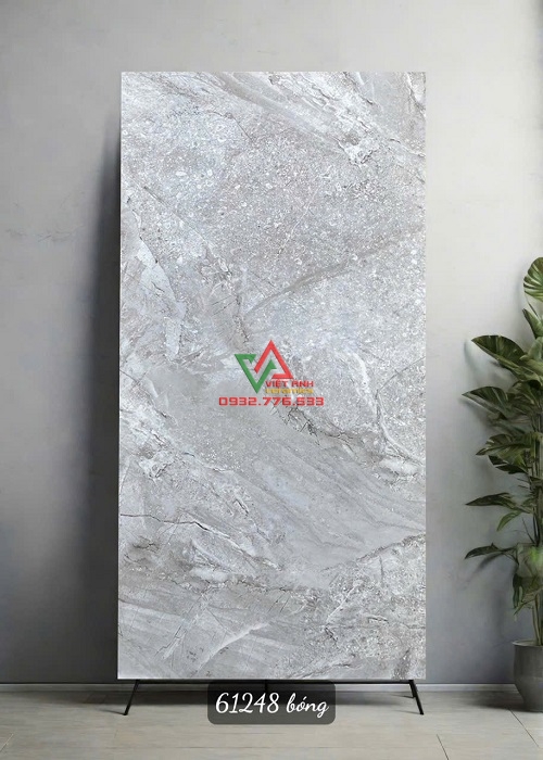Gạch Lát Nền Khổ Lớn 60x120 Xám Ghi Bóng Kiếng Ấn Độ