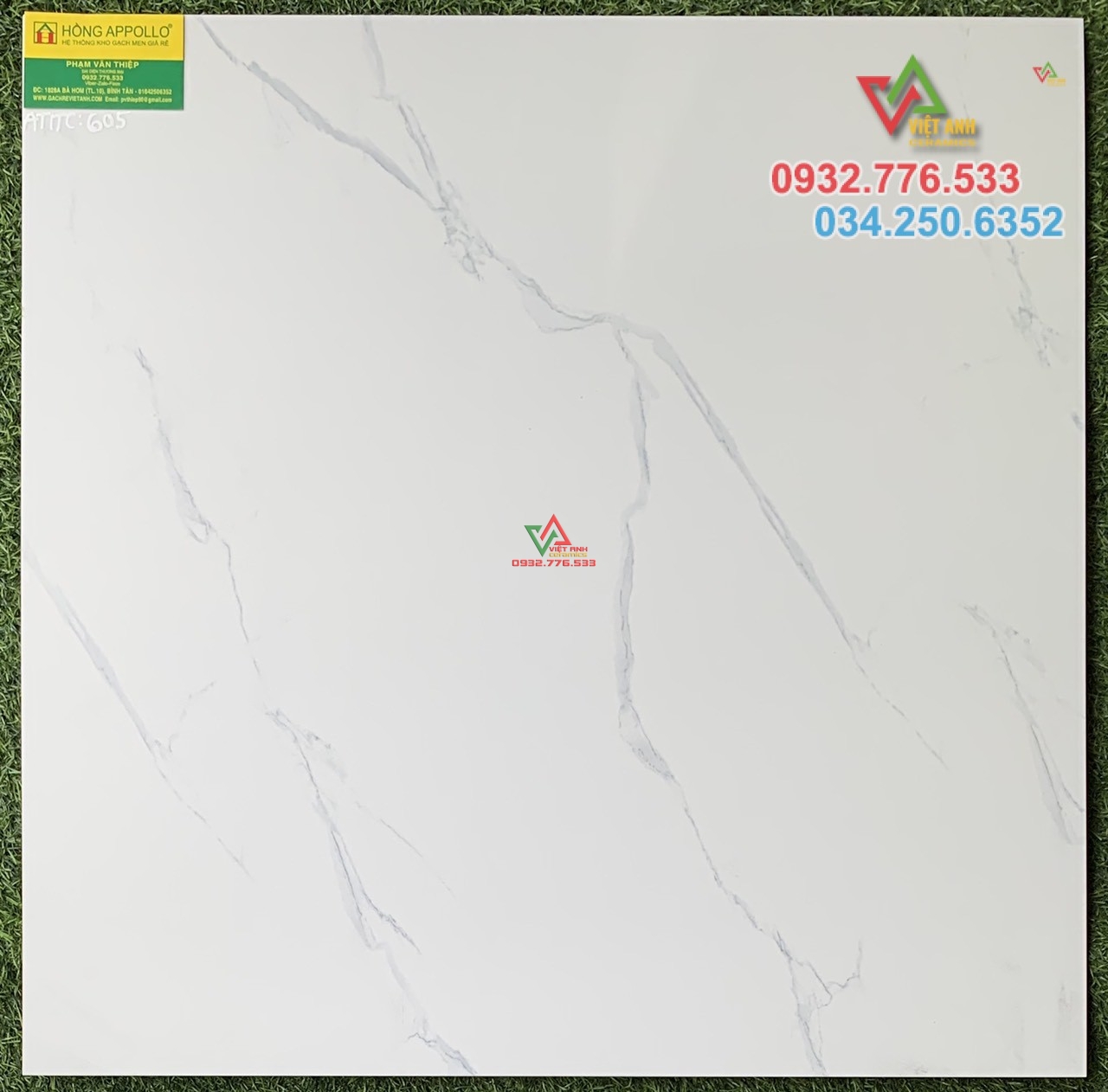 Gạch 60x60 màu trắng vân mây 605