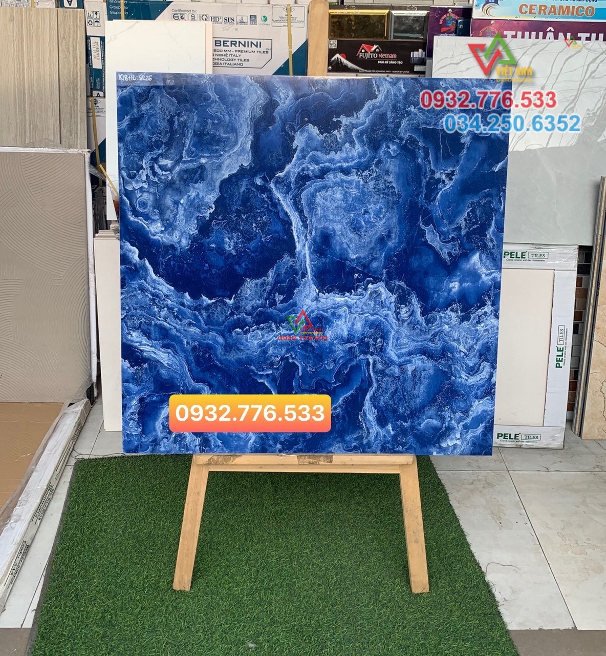 Gạch lát nền TQ 80x80 màu xanh nước biển