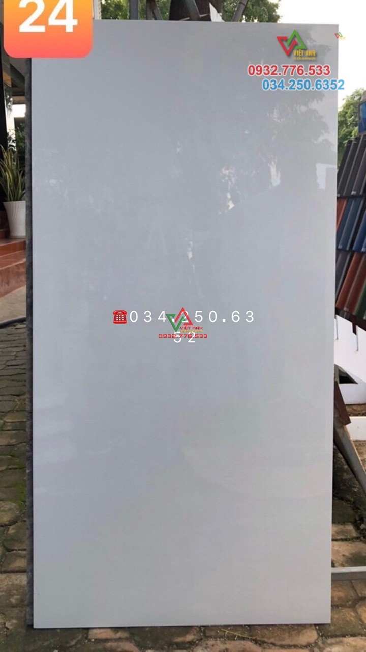 Gạch 60x120 bóng kiếng màu trắng tinh ốp lát