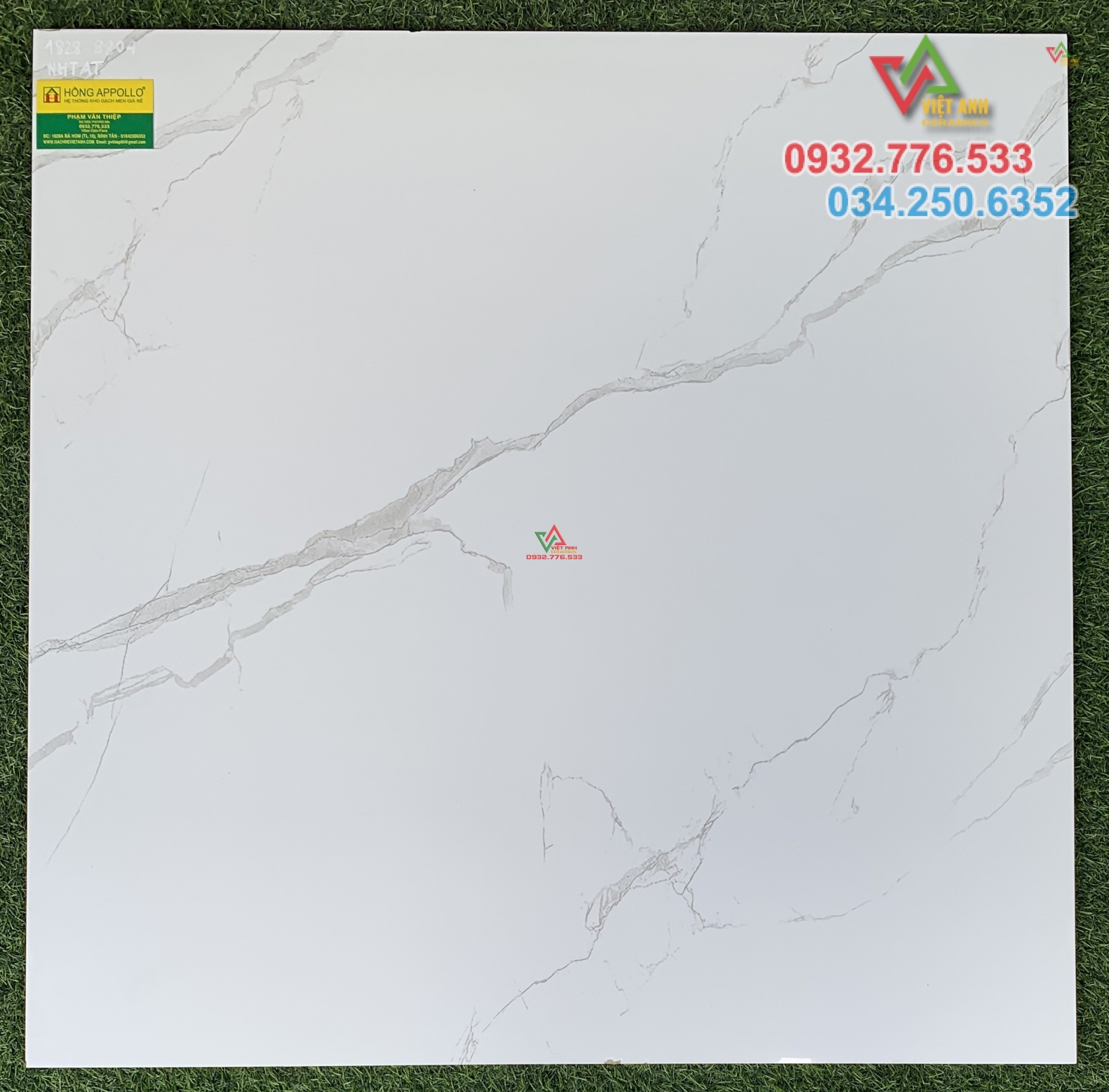 Gạch 80x80 màu trắng vân mây họa tiết đẹp