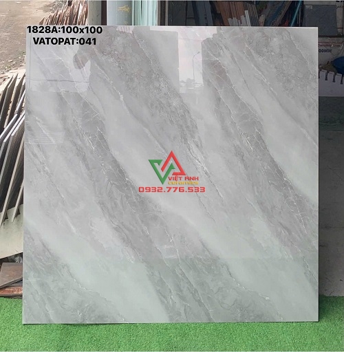 GẠCH 100X100 XÁM TRẮNG MARBLE VÂN ĐÁ RỐI BÓNG KIẾNG CMC CAO CẤP