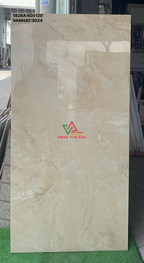GẠCH 60X120 KEM VÀNG VÂN ĐÁ TỰ NHIÊN BÓNG KIẾNG ẤN ĐỘ