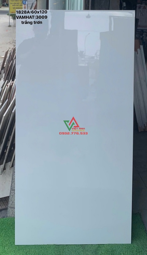 GẠCH 60X120 TRẮNG TRƠN BÓNG KIẾNG CAO CẤP ẤN ĐỘ SANG TRỌNG