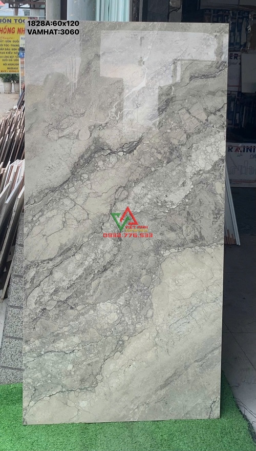GẠCH 60X120 XÁM MARBLE VÂN ĐÁ RỐI BÓNG KIẾNG ẤN ĐỘ CAO CẤP
