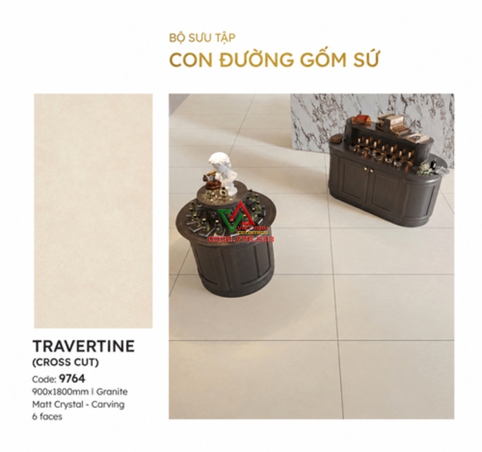 Gạch Kem Be 90x180 Tôn Nét Thanh Lịch Cho Cửa Hàng