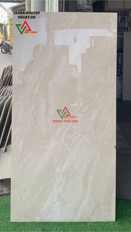GẠCH LÁT NỀN 60X120 MÀU BE VÂN ĐÁ MARBLE CAO CẤP