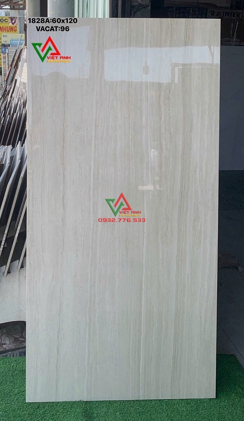 GẠCH LÁT NỀN 60X120 VÂN ĐÁ KEM SỌC BÓNG KIẾNG CAO CẤP
