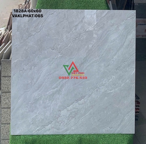 GẠCH LÁT NỀN 60X60 MÀU GHI NHẠT VÂN ĐÁ BÓNG KÍNH
