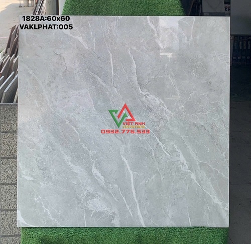 GẠCH LÁT NỀN 60X60 MÀU GHI XÁM VÂN ĐÁ BÓNG KÍNH