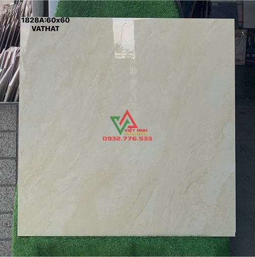 GẠCH LÁT NỀN 60X60 KEM VÂN ĐÁ VÀNG NHẠT BÓNG KIẾNG VIỆT NAM