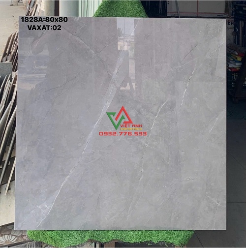 GẠCH LÁT NỀN 80X80 PRIME XÁM VÂN ĐÁ BÓNG KIẾNG SANG TRỌNG