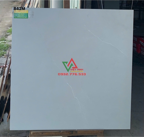 Gạch Lát Nền 80x80 Xám Xanh Vân Đá Chỉ Trắng Mờ Việt Nam