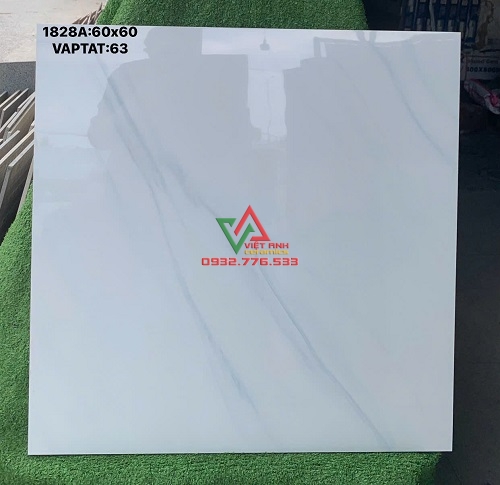 GẠCH LÁT NỀN PHÒNG KHÁCH 60X60 TRẮNG TRƠN VÂN NHẸ