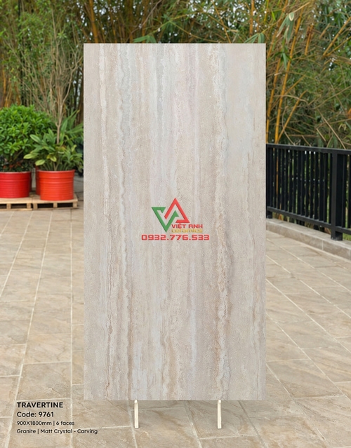 Gạch Ốp Lát Khổ Lớn 90x180 Kem Travertine Vân Đá Sọc Mờ