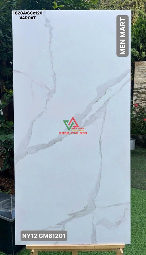 GẠCH TRANG TRÍ 60X12 VÂN ĐÁ TRẮNG XÁM SANG TRỌNG VIGLACERA