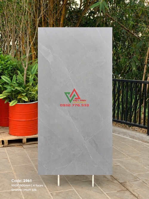 Gạch Lát Phòng Khách 90x180 Xám Vân Đá Mờ Tại Tiền Giang
