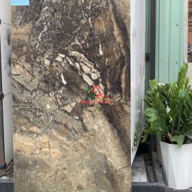Gạch 60x120 đá marble màu nâu ốp nền nhà