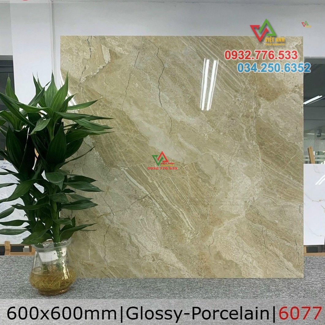 Gạch 60x60 màu vàng vân đá bóng