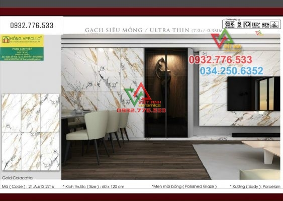 Mô hình gạch 60x120 ốp tường