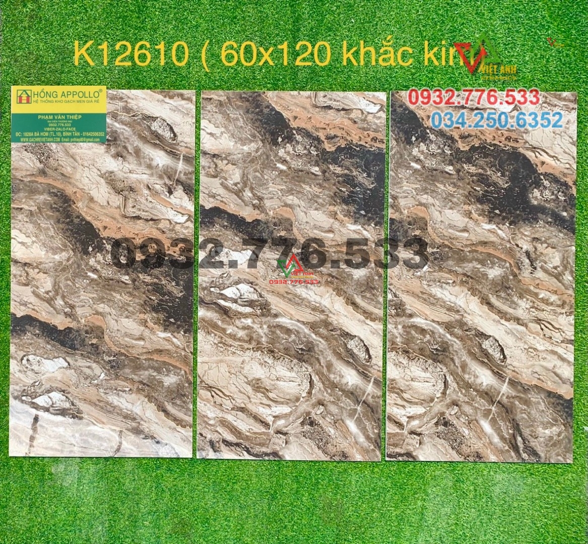 Gạch 60x120 hàng khắc kim ốp nền nhà phòng khách K12610